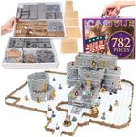 Dirt Cheap Dungeons Regent Castle Set - 782pc Modular Mega-Fortress Kit - 53ft of Linear Walls for 1" Grid TTRPG - D&D, Pathfinder, Daggerheart