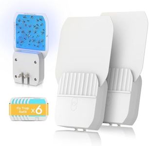 2 Pack Indoor Fly Trap with 5 Dual-Core UVA Beads for Gnat, Fruit Fly, and Moth, 1.5W Decorative Sticky Glue Board Bug Zapper for Home, Kitchen