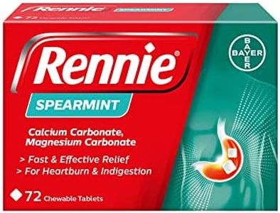 Rennie Antacids, Spearmint Flavour, 72 Count (Pack of 1)