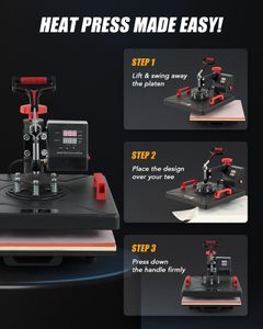 CREWORKS 5-in-1 Heat Press Machine, 38x38cm Sublimation Transfer