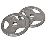 HOMCOM Set of 2 Cast Iron 2" Olympic Weight Plates Barbell Weight 2 x 10kg