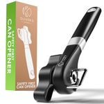 Oliver's Kitchen ® Premium Safety Can Opener - Open Tins and Cans with Ease - Safety First Leaving a Smooth Edge - Comfortable Grip Handle