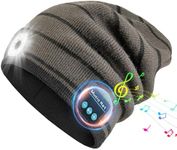 Rotibox Bluetooth Beanie Hat with Light, Gift for Men, Dad, Husband, Birthday, Christmas Stocking Stuffers for Men