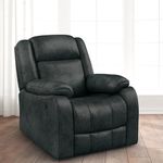 duroflex Avalon Single Seater Manual Recliner, Suede Fabric, Contemporary Look & Design, Color - Midnight Blue