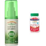 Melatonin Sleep Spray 1 mg (Natural Mint) + Melatonin 2.5 mg Gummies (Natural Strawberry) | Vegetarian, Non-GMO