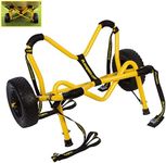 Suspenz Kayak Trailer Cart, Heavy Duty Deep-V Trolley Carrier with Airless Wheels for Kayaks and Canoes, Yellow (22-6700)