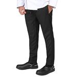 YANEK Chef Trousers | Unisex Regular Fit Chef Pants with Elastic Waistband & Drawstring | Kitchen Uniform for Men & Women | For Kitchen, Bakery, Café, Restaurant, Plain, L