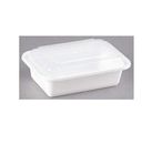 [150 Sets]Microwave Safe Meal Prep Food Container with Lid (838, White), Reusable, Leak Resistant Seal, BPA-Free, Freezer & Dishwasher Safe, 7.25”x5"x2"(LxWxH), 150 Packs, 24oz Base w/Clear Lid