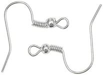 Sungpunet 100Pcs Silver Plated Surgical Steel Earring Hooks Hypo-Allergenic Ear Ring Accessories