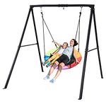 Trekassy 440lbs Swing Set with 40 Inch Saucer Tree Swing and Heavy Duty A-Frame Metal Swing Stand (Multicolor)