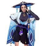 NSPSTT Genshin Wanderer Cosplay Genshin Impact Scaramouche Costume Game Cosplay Outfits for Men