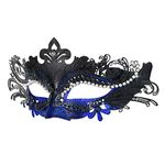 Hoshin Masquerade Mask, Mardi Gras Deecorations Venetian Masks for Womens (Blue & Black)