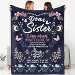 Sister Gifts from Sister Brother, Soft Flannel Throw Blanket for Couch and Car, Ideal Winter Sister Blanket, Sister Birthday Wedding Graduation Gifts, Presents for Besties Best-Friends Women Girls