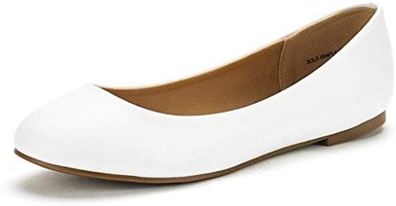 DREAM PAIRS Women's Sole-Simple White Pu Ballerina Walking Flats Shoes - 9.5 M US