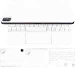 IMMOENUC 5-in-1 Tablets Skin Sticker Decal for 2020/2021/2022 Apple ipad Pro M2 Magic Keyboard 12.9 inch TPU Keyboard Cover & Palm Rest & Screen Protector Film (for Magic Keyboard 12.9 inch, White)