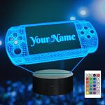 Attivolife Personalized 3D Game Theme Night Light, Table Desk Lamp Engraved Name Letter, Multicolor Custom LED Best Home Decor Birthday Christmas Gifts Toys for Boys Girls Kids, Game4dz