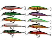 Shaddock 10pcs/lot Hard Minnow Lure Baits 3D Fish Eyes Laser Line Swimbait Bass Crankbait