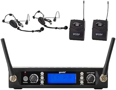 Gemini Sound UHF-6200HL Premium Wireless Lavalier & Headset Mic System - Crystal Clear Audio for Stage Performances and Public Speaking