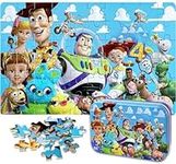 NEILDEN Disney Toy Story Puzzles in a Metal Box 60 Piece for Kids Ages 4-8 Jigsaw Puzzles for Girls and Boys Great Gifts for Children(Toy Story 4)