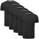 Charles Wilson 5 Pack Plain Crew Neck T-Shirt (Medium, Plain Black)