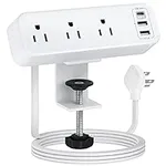 3 Outlet Desk Clamp Power Strip wit