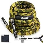 Perantlb Battle Rope with Camouflage Cloth Sleeve - 1.5/2 Inch Diameter 30 ft 40 Inch 50 Inch Lengths -Gym Muscle Toning Metabolic Workout Fitness, Battle Rope Anchor Strap Kit Included (1.5 Inches x 30 ft Length)