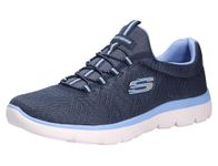 Skechers Womens Summits Artistry Chic Sneaker, Navy Mesh Blue Trim, 6 UK