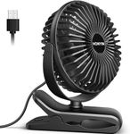 HONYIN Mini USB Clip Fan, Clip and Desk Personal Fan with Sturdy Clamp, 720° Rotation, Desktop Table Cooling Fan by USB Plug In, for Home, Office and Desk