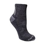 Carhartt Women's Midweight Merino Wool Blend Quarter Sock, Carbon Heather, Medium