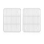 Cooling Rack Set of 2, Herogo Stainless Steel Wire Grill Rack for Baking Roasting Cooling, 22 x 16 x 1.5cm, Small Rectangle Oven Rack for Cake Cookie Bread, Oven Safe & Dishwasher Safe