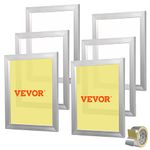 VEVOR Screen Printing Kit, 6 Pieces Aluminum Silk Screen Printing Frames, 16x20inch Silk Screen Printing Frame with 110 Count Mesh, High Tension Nylon Mesh and Sealing Tape for T-Shirts DIY Printing