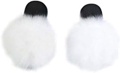 LVCOMEFF Girls Real Fox Fur Sandals Slides Fluffy Fuzzy for Kid Child (11,White)
