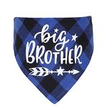 Plaid Dog Bandana Scarf,Big Sister Brother Dog Bandana Buffalo Plaid Triangle Dog Scarf Reversible Plaid Triangle for Small Medium Dogs Pets (blue)