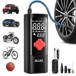 Tire Inflator Portable Air Compressor- 25000mAh & 4X Faster Cordless Tire Pump for Car, Bicycle, Motorcycle, Ball, with Pressure Gauge & LED Light (2024 New Upgraded)