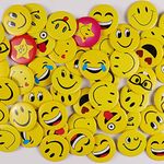 Nimida™ Smiley Emoji Expression Pin Badge | Multi Design | Gang Brooch | Party Favour | Return gift | Pack of 30 | Large size 4.5 cm |