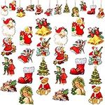 48PCS Victorian Christmas Tree Decorations, Christmas Victorian Style Wood Ornaments Decorations Hanging Signs Pendant Vintage Christmas Decorations for Home Windows Door Xmas Party Decoration