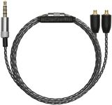 kwmobile Headphone Cable for Shure SE215 / SE315 / SE425 / SE535 / SE846 / UE900-120cm Replacement Cord with Microphone + Volume Control - Black