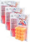 Fairly Odd Novelties Beer Pong Set, 24 Red Cups and Ping Pong Balls. (Pack of 3)