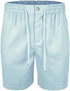 Linen Shorts for Men,Mens Shorts Casual Stretch Waist Drawstring Button Cotton Linen Blend Short Pants Breathable Summer Clothes,Summer Outfits,Beach Vacation,Golf,Yoga,Casual Everyday Wear,Loungewear