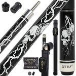CUEELF Pool Cue Stick Skull Professional Pool Stick Low Deflection Shaft 13mm Black Tip Hardwood Canadian Maple Billiard Cue