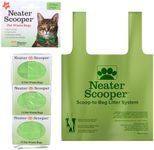 Neater Pet Brands Neater Scooper Scoop-to-Bag Cat Litter System Refill Bags (45 Count, Green)