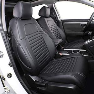 EKR CRV Seat Covers Custom Fit for Honda CRV 2015 2016 Full Set Car Seat Cover for SUV, Leather Truck Seat Protectors,Faux Leather(Black)