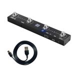 M-VAVE Chocolate Plus Wireless Side Turner Pedal MIDI Foot Control 4 Buttons BT Rechargeable External Pedal for Loop Pedal Tuner Switch Control