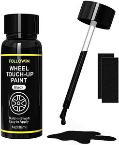 FOLLOWIN Black Rim Touch Up Paint for Cars, Black Wheel Paint Repair Kit, Automotive Rim Scratch Repair, Touch up Paint Kit with Brush, Repair Rim Curb Rash, Wheel Scratch, Surface Damage Quick and