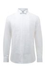 Dobell Mens White Tuxedo Dress Shirt Regular Fit Wing Collar Double Cuff Pleated Fly Front-16.5