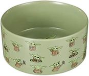 Star Wars The Mandalorian Baby Yoda Ceramic Dog Bowl, 3.5 Cups | Meal Time Star Wars Dog Food Bowl, Green Dog Bowl with Baby Yoda | Dog Water Bowl for Dry Food or Wet Food