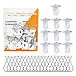 NACETURE 30 PCS Drop Ceiling Hook for Hanging – 10 Pack White Heavy Duty Ceiling Hooks & 20 Pack Drop Ceiling Clips Suspended Ceiling Decorations Tile Hanger for Classroom Office Home Wedding