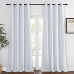 NICETOWN Blackout Living Room Curtain Greyish White - Home Fashion Grommet Thermal Insulated Room Darkening Curtain for Bedroom/Living Room (1 Panel, W52 x L90, Greyish White)