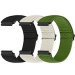 Runostrich Quick Release Nylon Watch Band - Choice of Width - 18mm, 20mm, 22mm Elastic Watch Straps Adjustable Stretchy Solo Loop Sport Nylon Replacement Wristband for Women Men, 3pcs