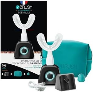 Y-Brush - Electric Toothbrush - Y-Shaped Brush - 3 Months Battery Life - NylonBlack Premium Pack